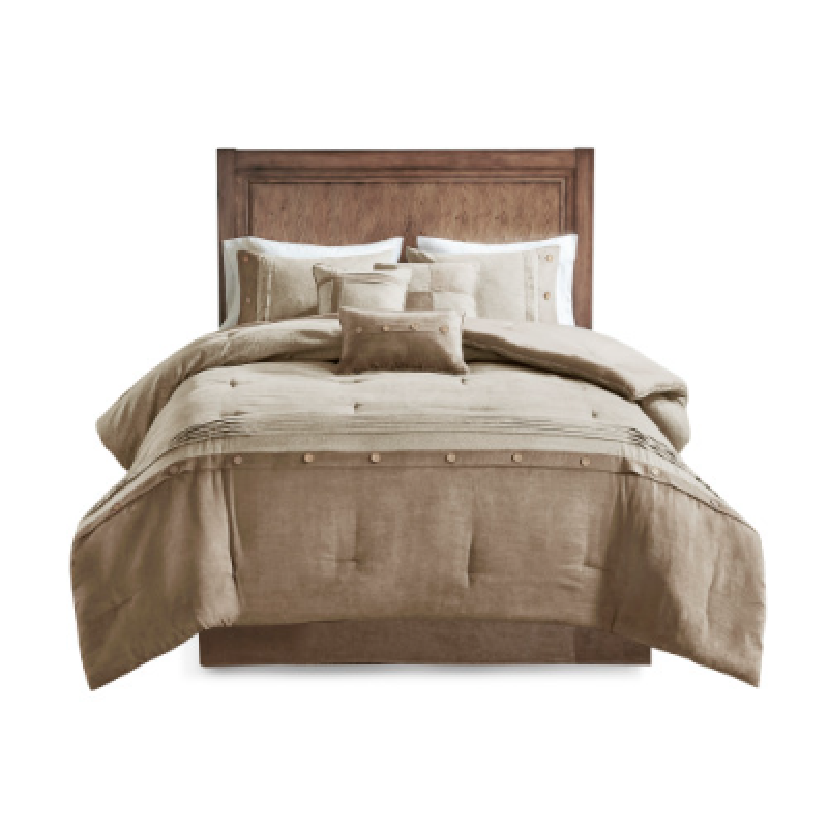 7-Piece Faux Suede Comforter Set - detail