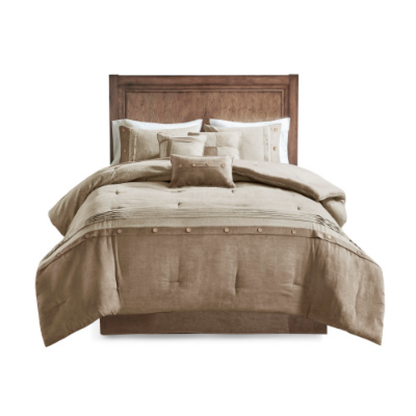 7-Piece Faux Suede Comforter Set - detail