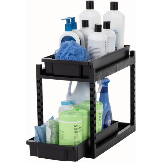 2-Tier Pull-Out Organizer for Kitchen and Bathroom Cabinets - front view