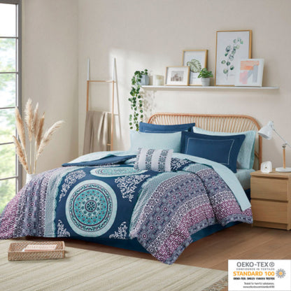 Boho Medallion Queen Comforter Set with Bed Sheets - main