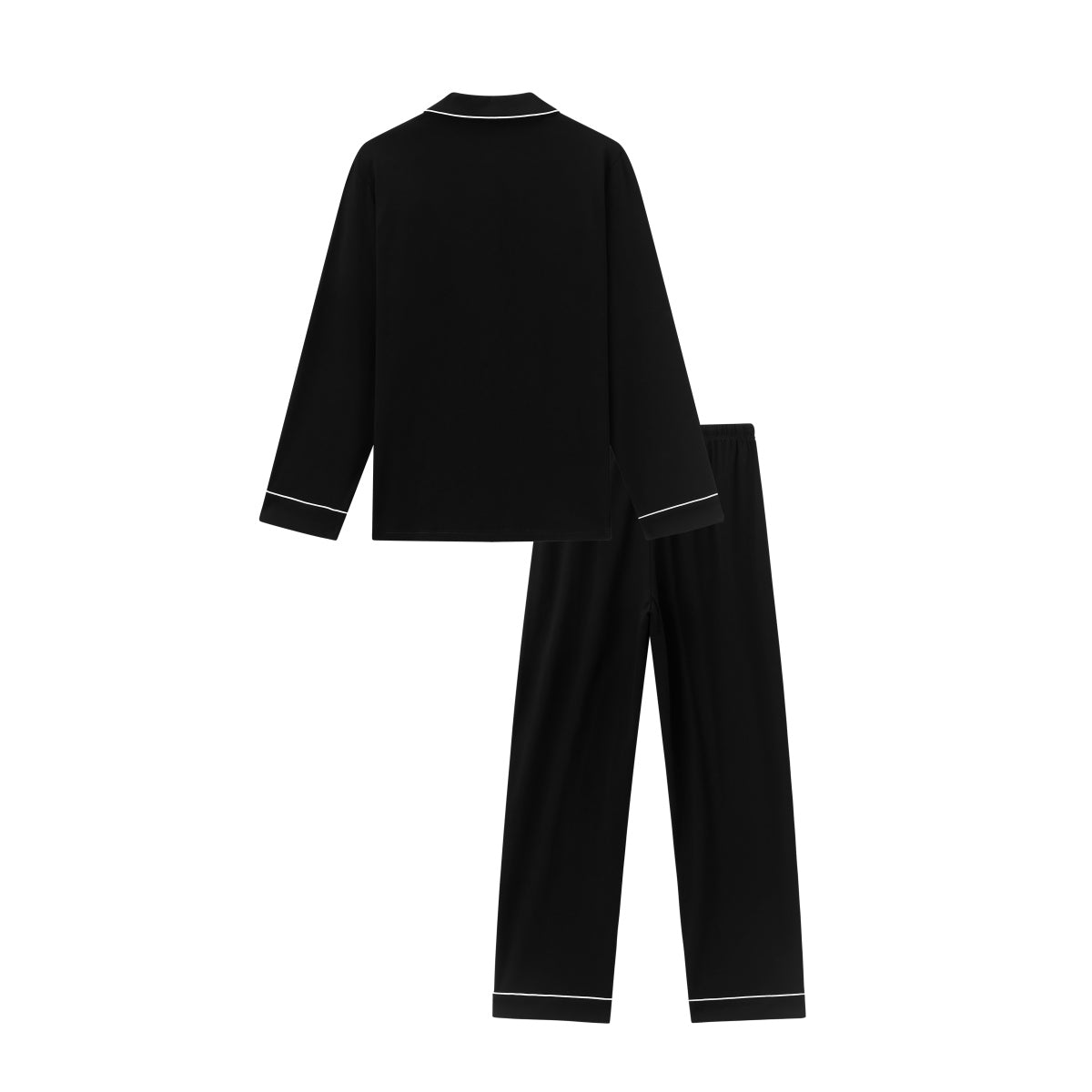 Piped Button-Down Cotton Pajama Set detail