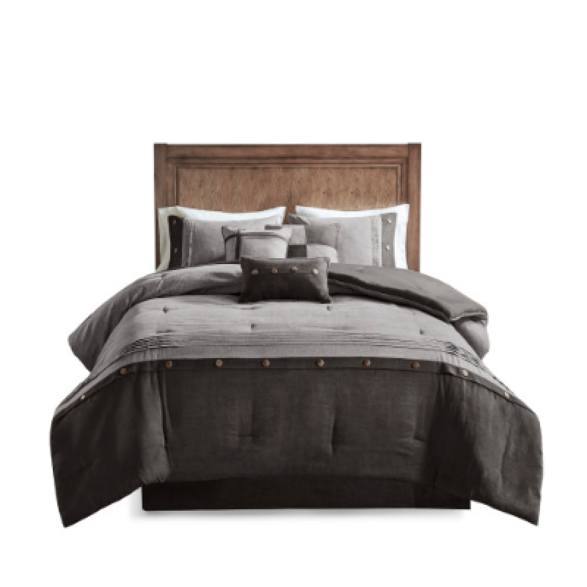 7-Piece Faux Suede Comforter Set - detail