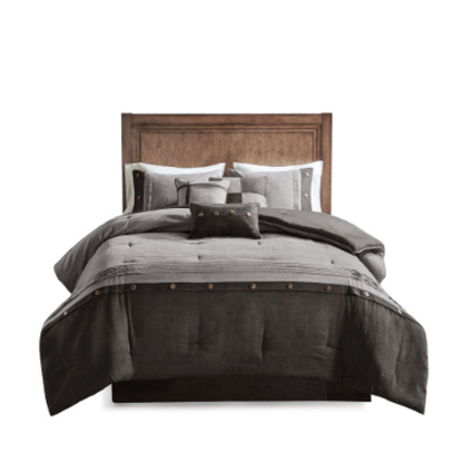 7-Piece Faux Suede Comforter Set - detail
