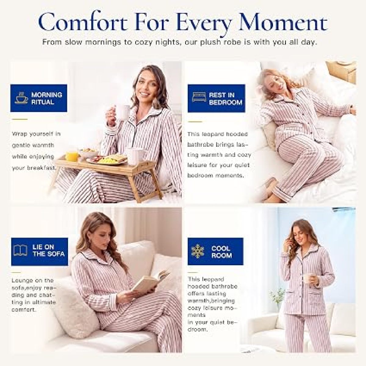 Ribbed Button-Front Plush Fleece Pajama Set detail