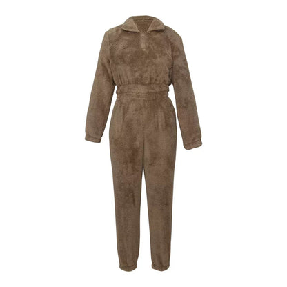 Zip-Front Fleece Two-Piece Loungewear Set detail