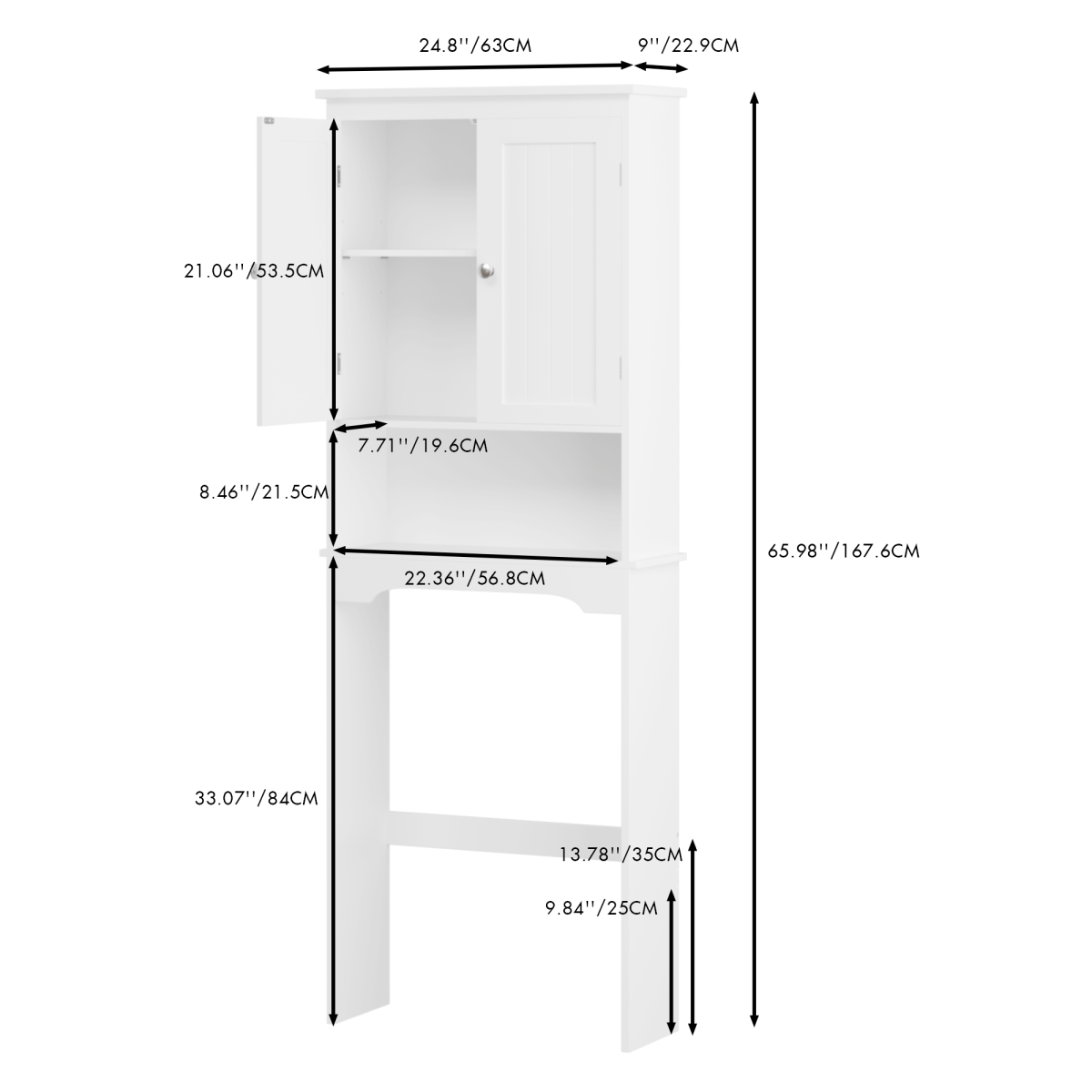 Wood Over-the-Toilet Storage Cabinet - detail