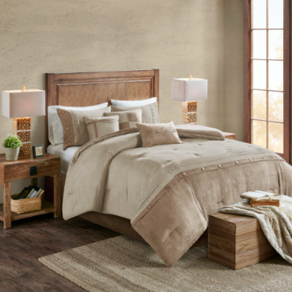 7-Piece Faux Suede Comforter Set - detail