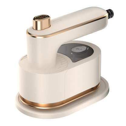 Foldable garment steamer in use