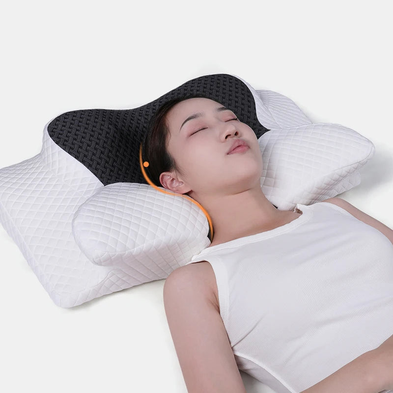 Wholesale Bed Sleep Wedge Contour Orthopedic Butterfly Shape Pillows Side Sleeper Anti Snore Cervical Memory Foam Pillow