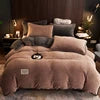 Winter Hot Soild Color Brushed Soft Warm Breathable Milk Velvet Bedding Sheet Sets