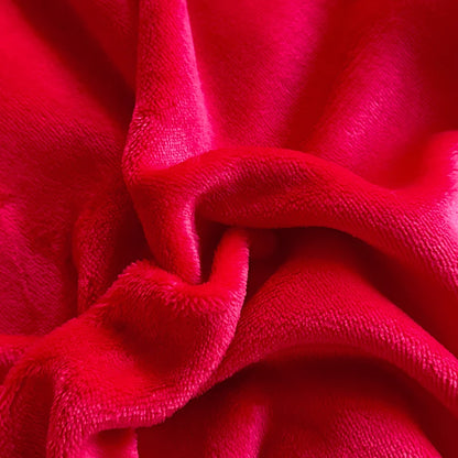 King Big Red Burgundy Plain Solid Quilts Sheets Woven Design for Wedding Bed Covers Winter Velvet Duvet Cover Set