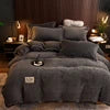 Winter Hot Soild Color Brushed Soft Warm Breathable Milk Velvet Bedding Sheet Sets