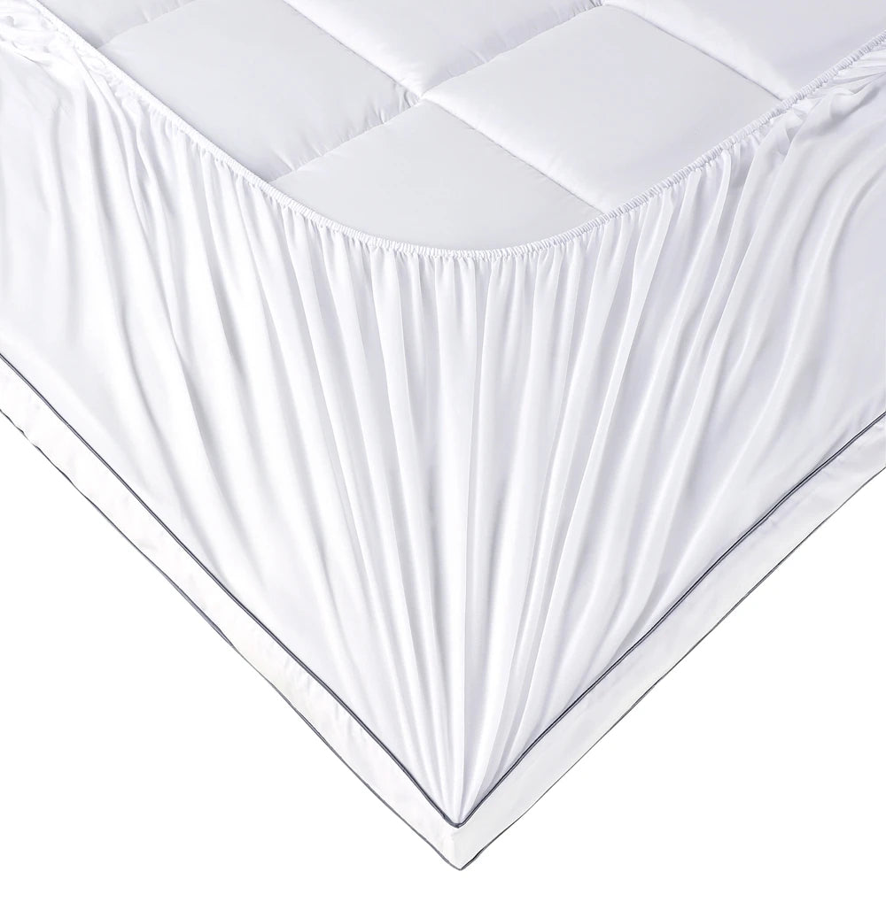 Hotel Bed Polyester Mattress Topper  for Home and Hotel,Extra Thickness(2 Inch) Warm and Comfortable with Grey Piping