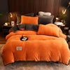Winter Hot Soild Color Brushed Soft Warm Breathable Milk Velvet Bedding Sheet Sets