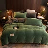 Winter Hot Soild Color Brushed Soft Warm Breathable Milk Velvet Bedding Sheet Sets