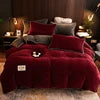 Winter Hot Soild Color Brushed Soft Warm Breathable Milk Velvet Bedding Sheet Sets