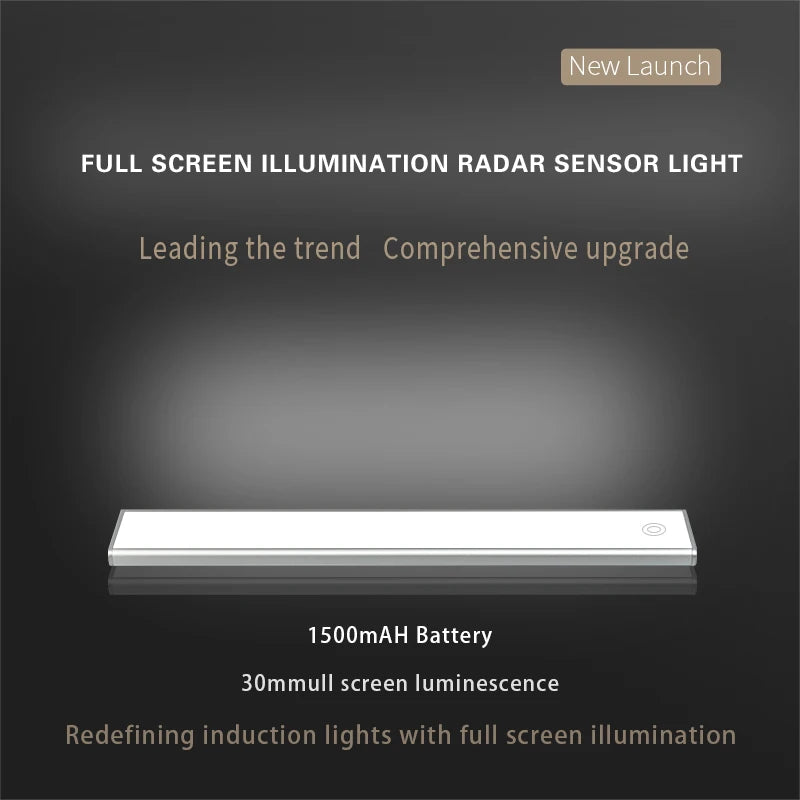 Full Screen Lamp Motion Sensor LED Night Light CCT Dual White 3000-6500K Dimmable USB-C Rechargeable Under Cabinet Wardrobe Lamp