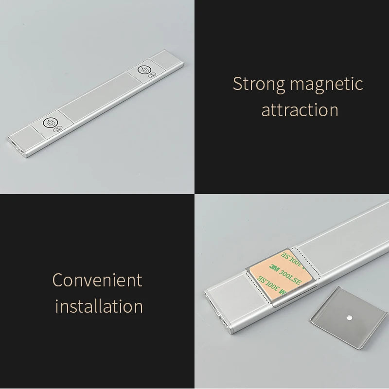 Full Screen Lamp Motion Sensor LED Night Light CCT Dual White 3000-6500K Dimmable USB-C Rechargeable Under Cabinet Wardrobe Lamp