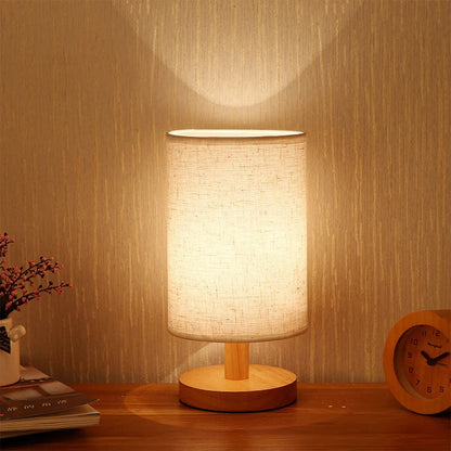 USB Wooden Bedside Table Lamp