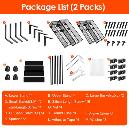 Under sink organizer mesh basket detail