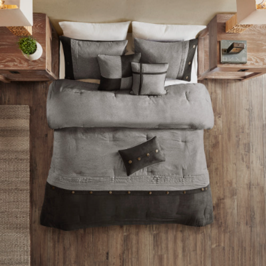 7-Piece Faux Suede Comforter Set - main